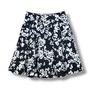 Cynthia Rowley Women's white and black floral skirt - xs